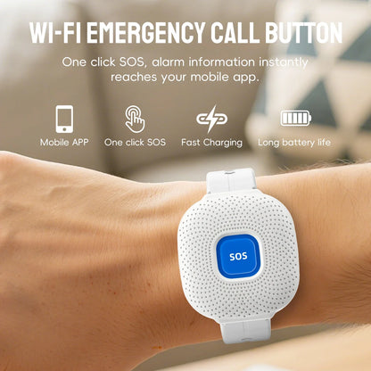 Waterproof Tuya Smart Wifi Safety SOS Bracelet Emergency Alert SOS Watch Elderly Fall Alarm SOS Call Panic Button